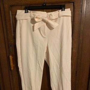 Cream colored cuffed ankle pants